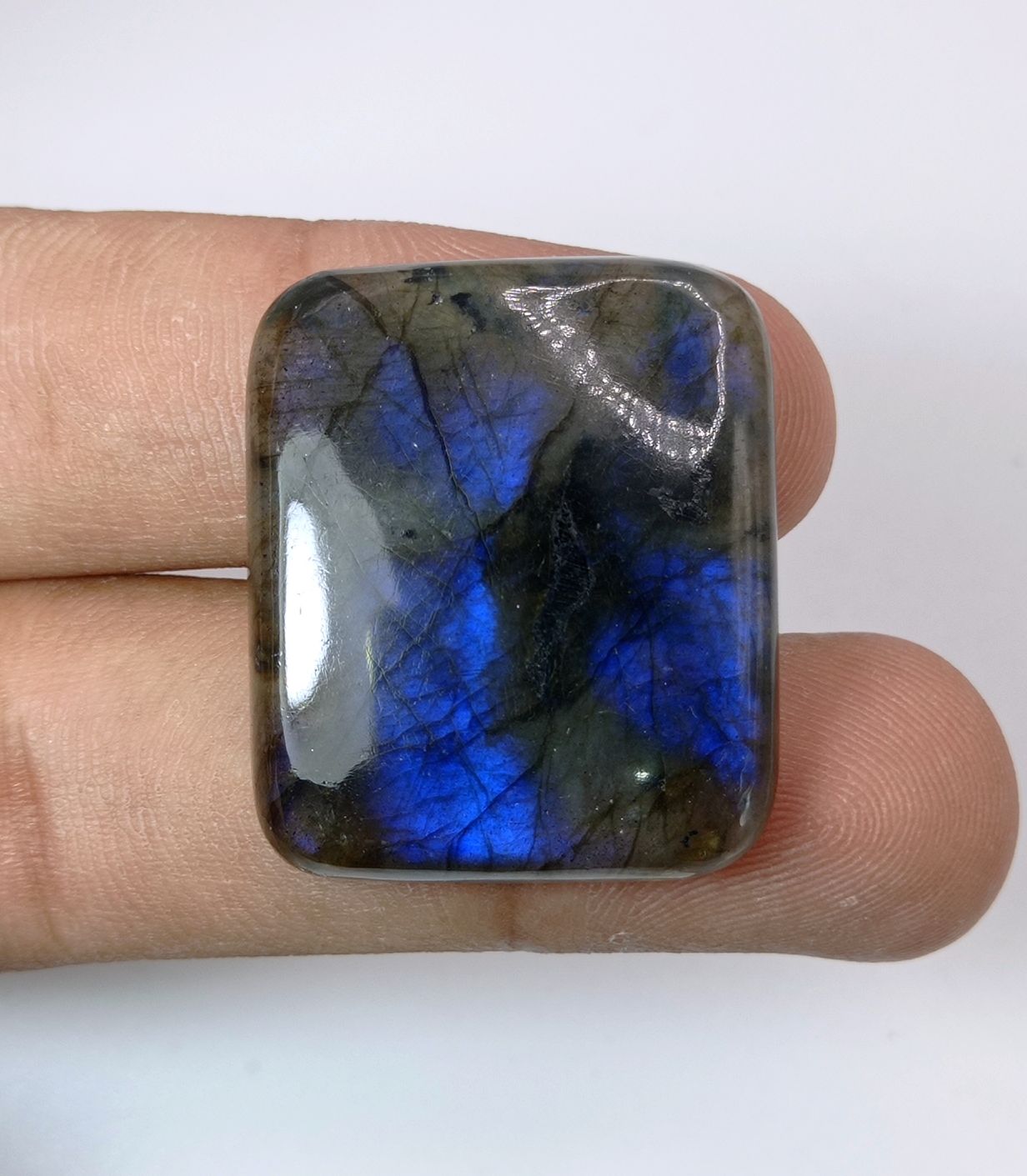 56.6ct Labradorite Cabochon - Spectrolite- Black Moon Stone - 31x26mm