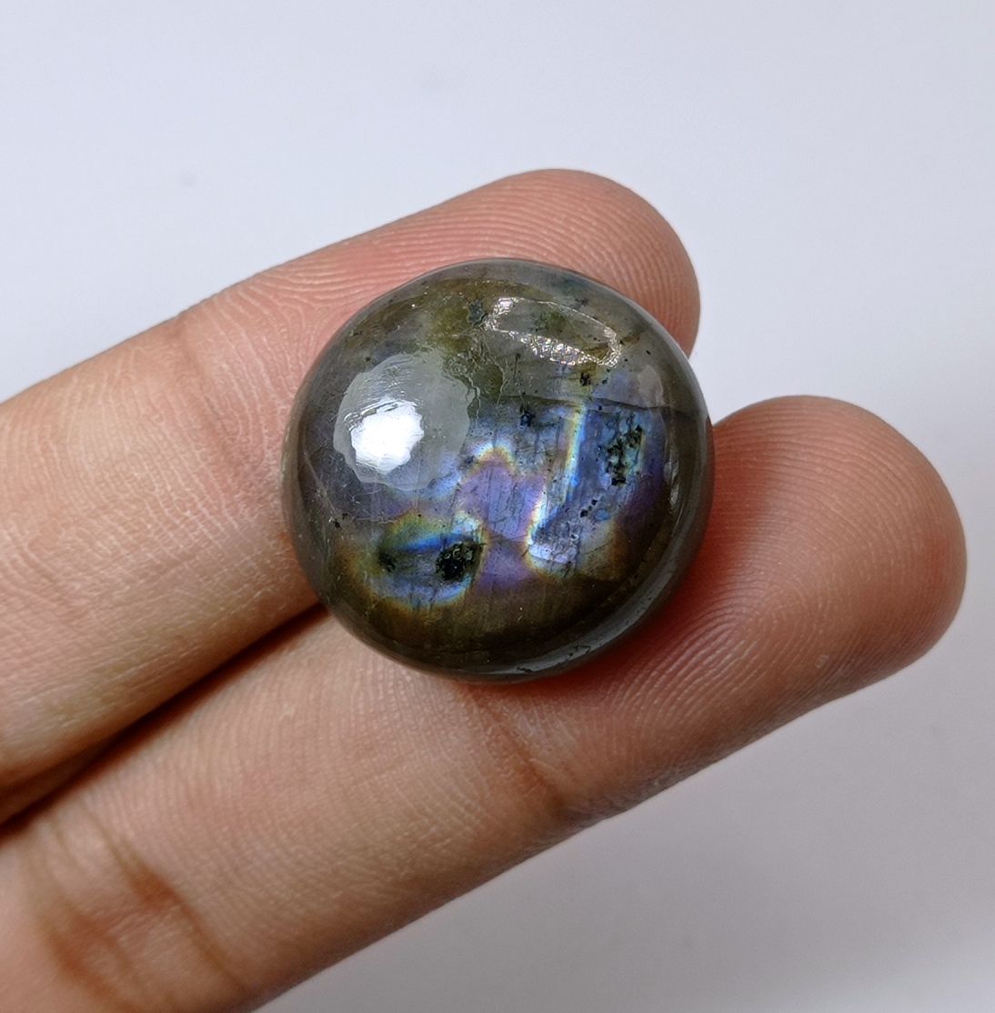 40.7ct Labradorite Cabochon - Spectrolite- Black Moon Stone - 25x24mm