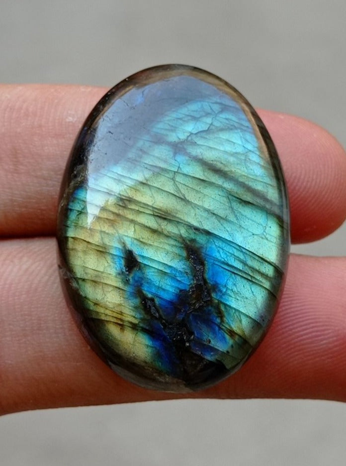 65ct Labradorite Cabochon - Spectrolite- Black Moon Stone - 38x26mm