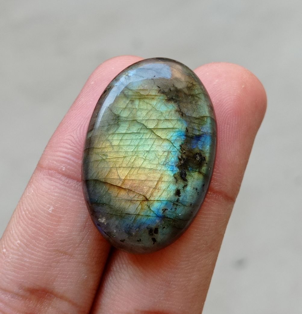 50ct Labradorite Cabochon - Spectrolite- Black Moon Stone - 36x24mm