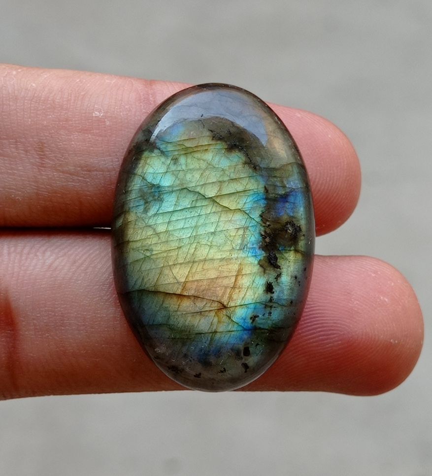 50ct Labradorite Cabochon - Spectrolite- Black Moon Stone - 36x24mm