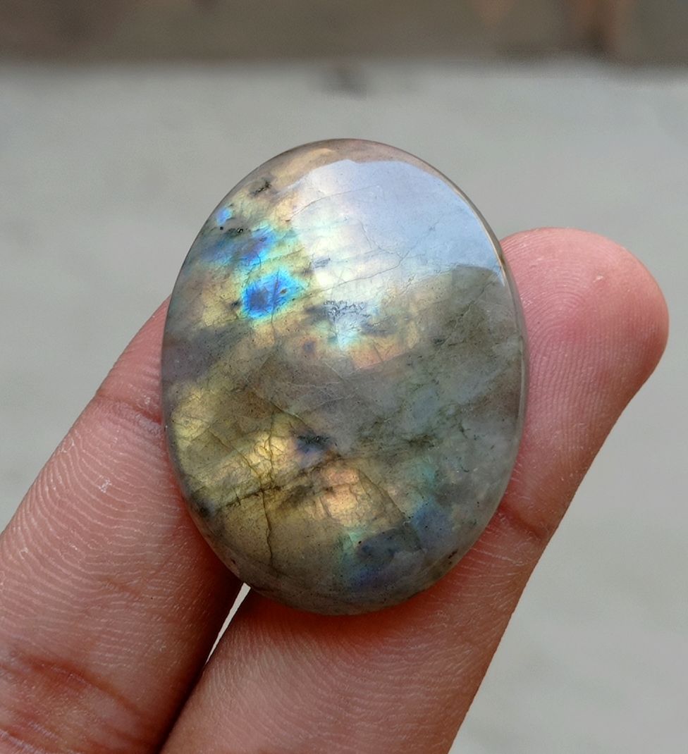 53ct Labradorite Cabochon - Spectrolite- Black Moon Stone - 40x30mm