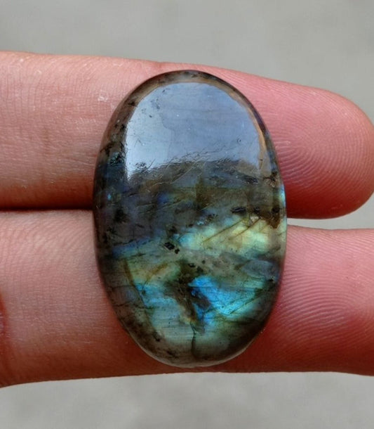 42ct Labradorite Cabochon - Spectrolite- Black Moon Stone - 35x22mm