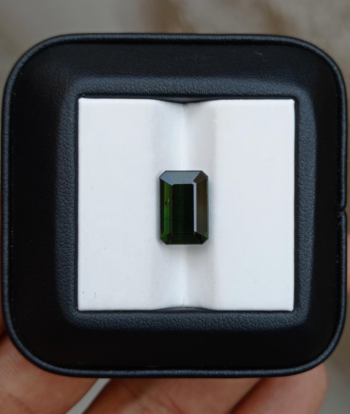 4.3ct Natural Green Tourmaline Gemstone - Faceted Tourmaline - October Birthstone - 13x8x4mm