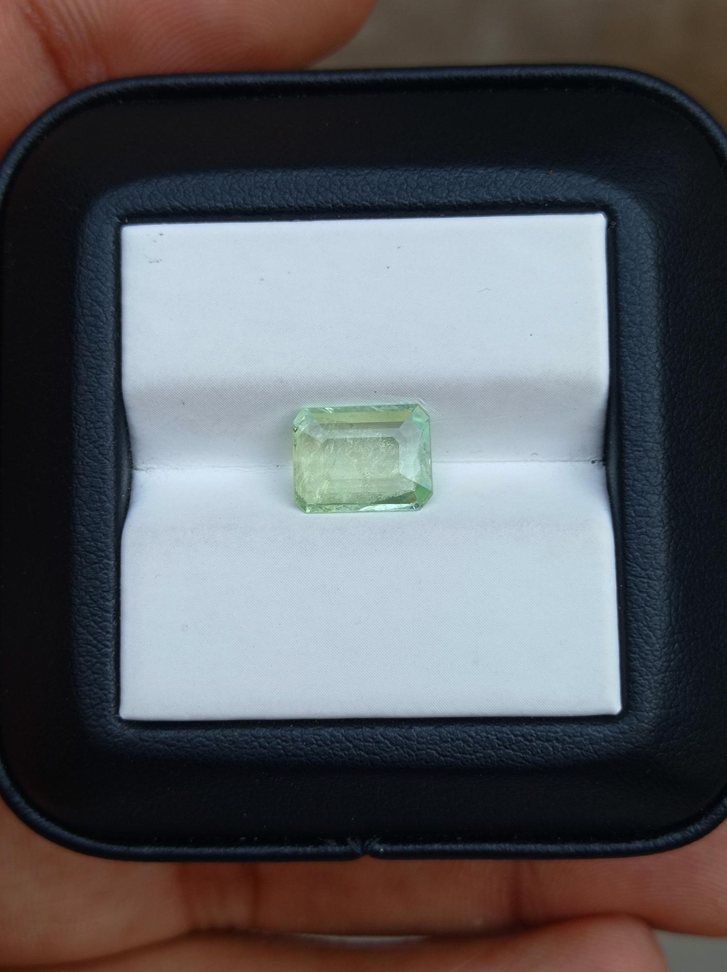 2.1ct Natural Light Green Tourmaline Gemstone - October Birthstone - 10x8x3mm