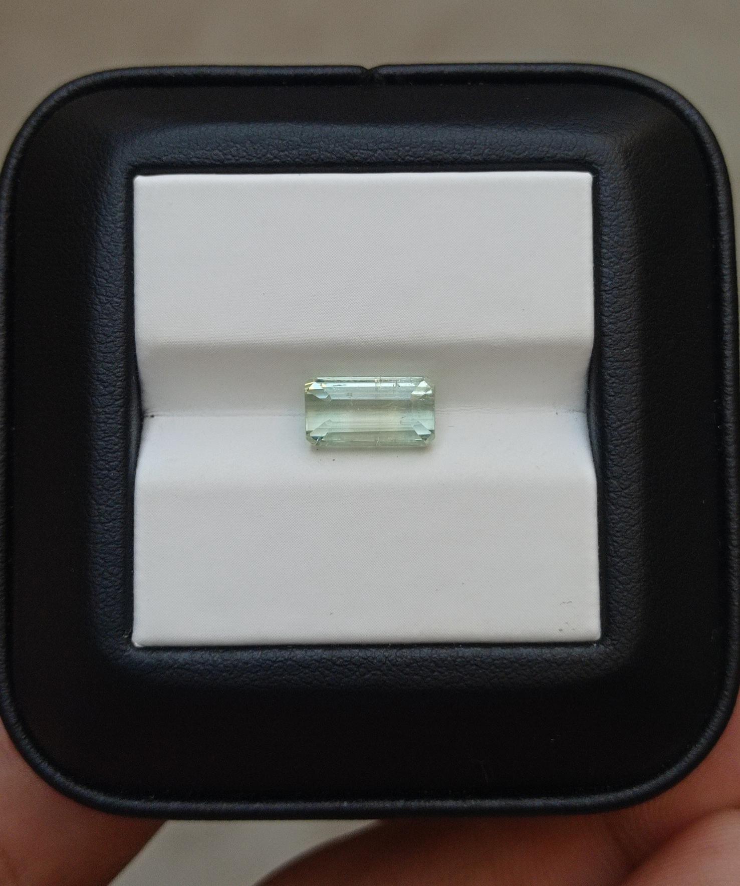 2.45ct Natural Light Green Tourmaline Gemstone - October Birthstone - 10x5x5mm