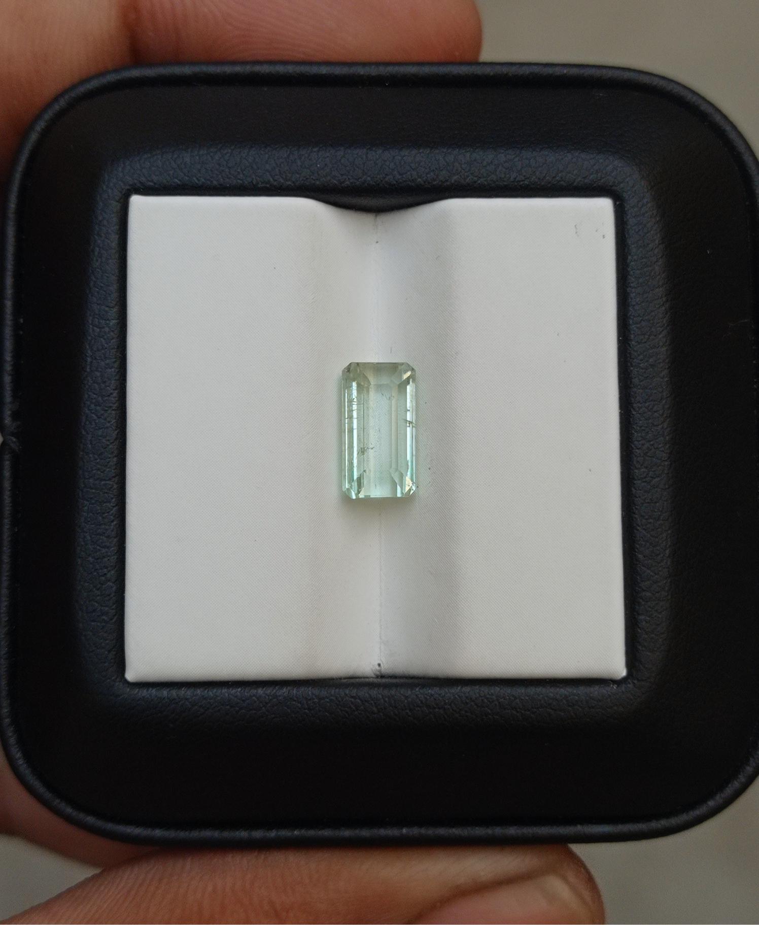 2.45ct Natural Light Green Tourmaline Gemstone - October Birthstone - 10x5x5mm