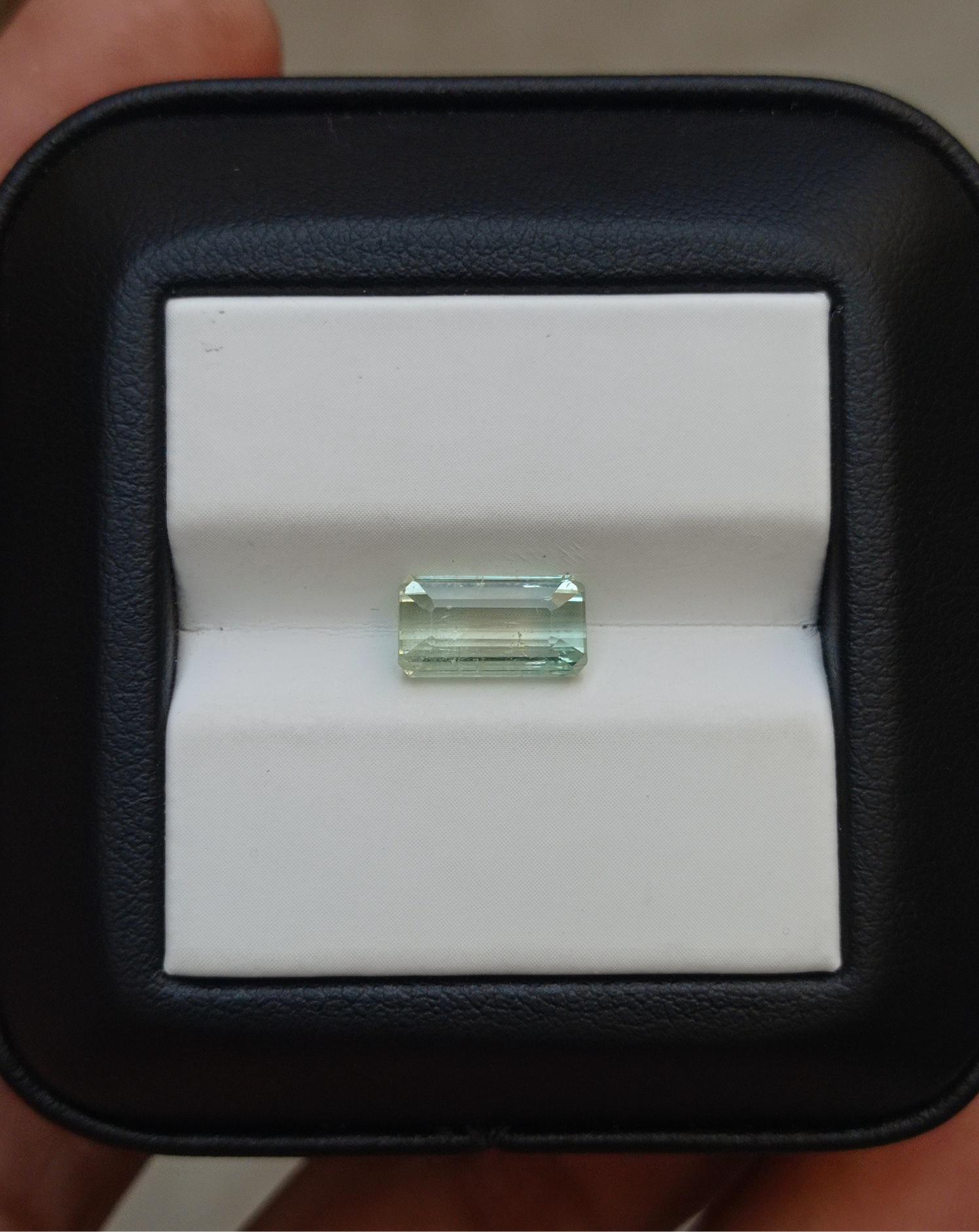 2.45ct Natural Light Green Tourmaline Gemstone - October Birthstone - 10x5x5mm