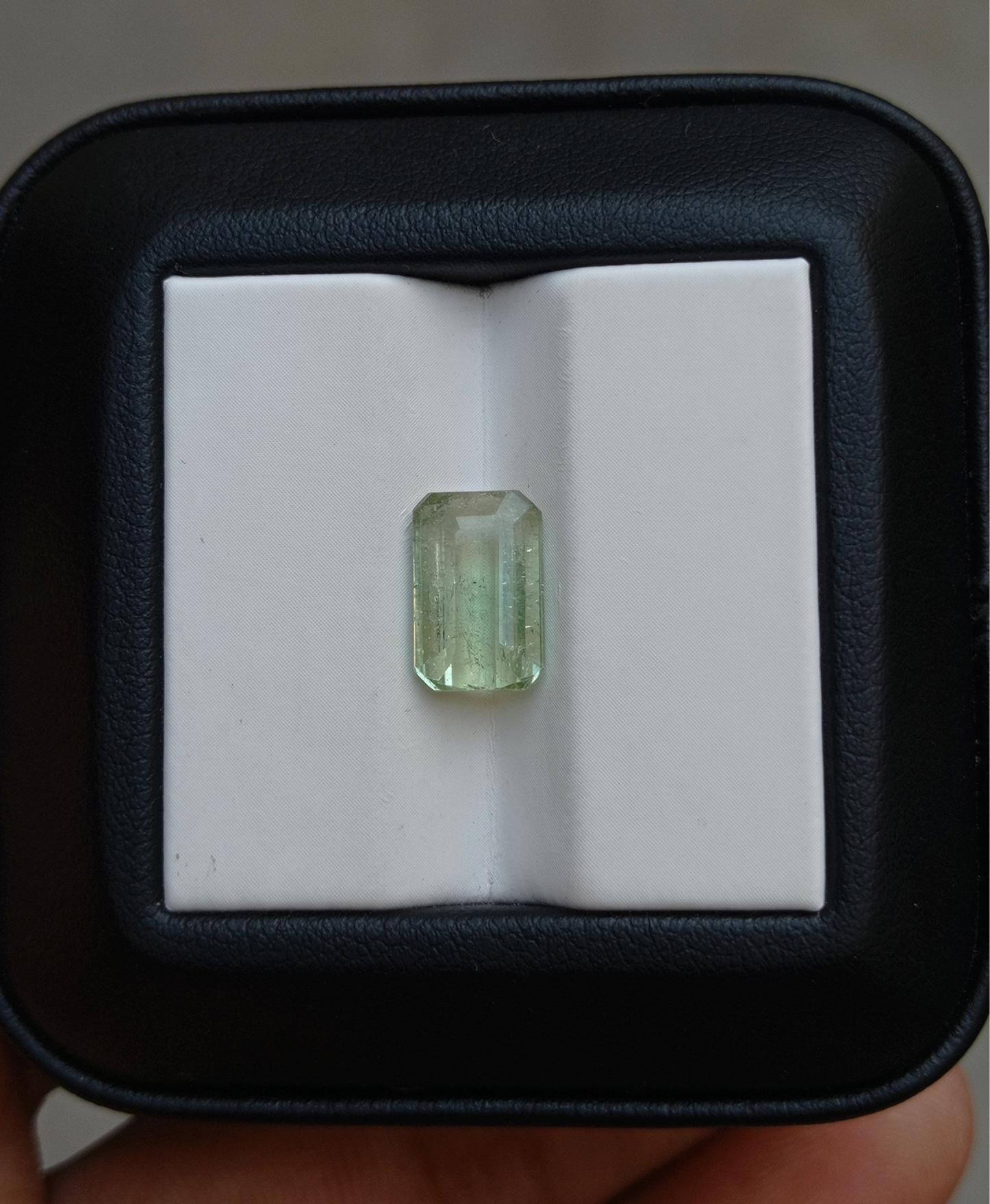 3.3ct Natural Light Green Tourmaline Gemstone - October Birthstone - 11x7x5mm
