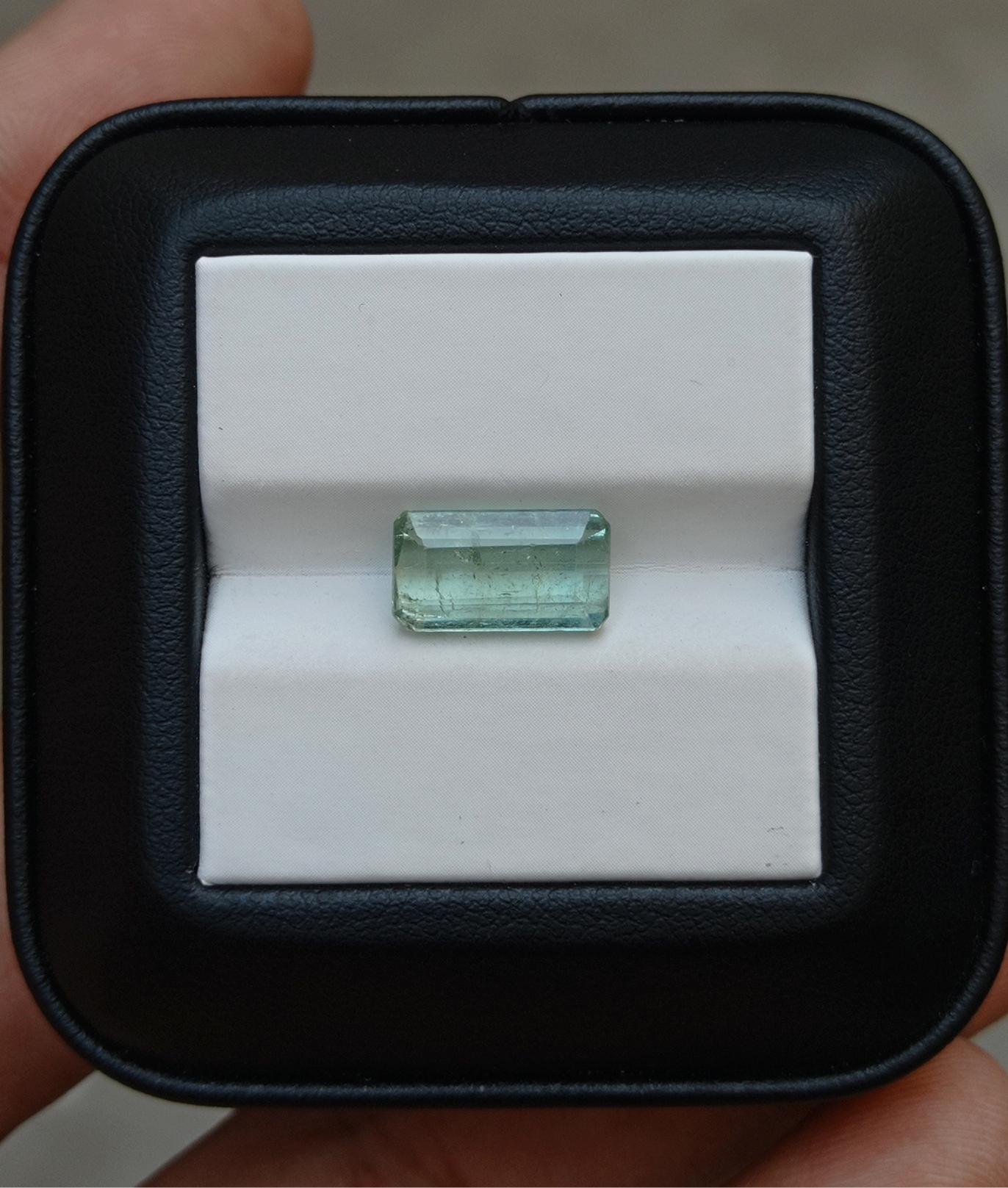 3.9ct Natural Light Green Tourmaline Gemstone - October Birthstone - 12x7x5mm