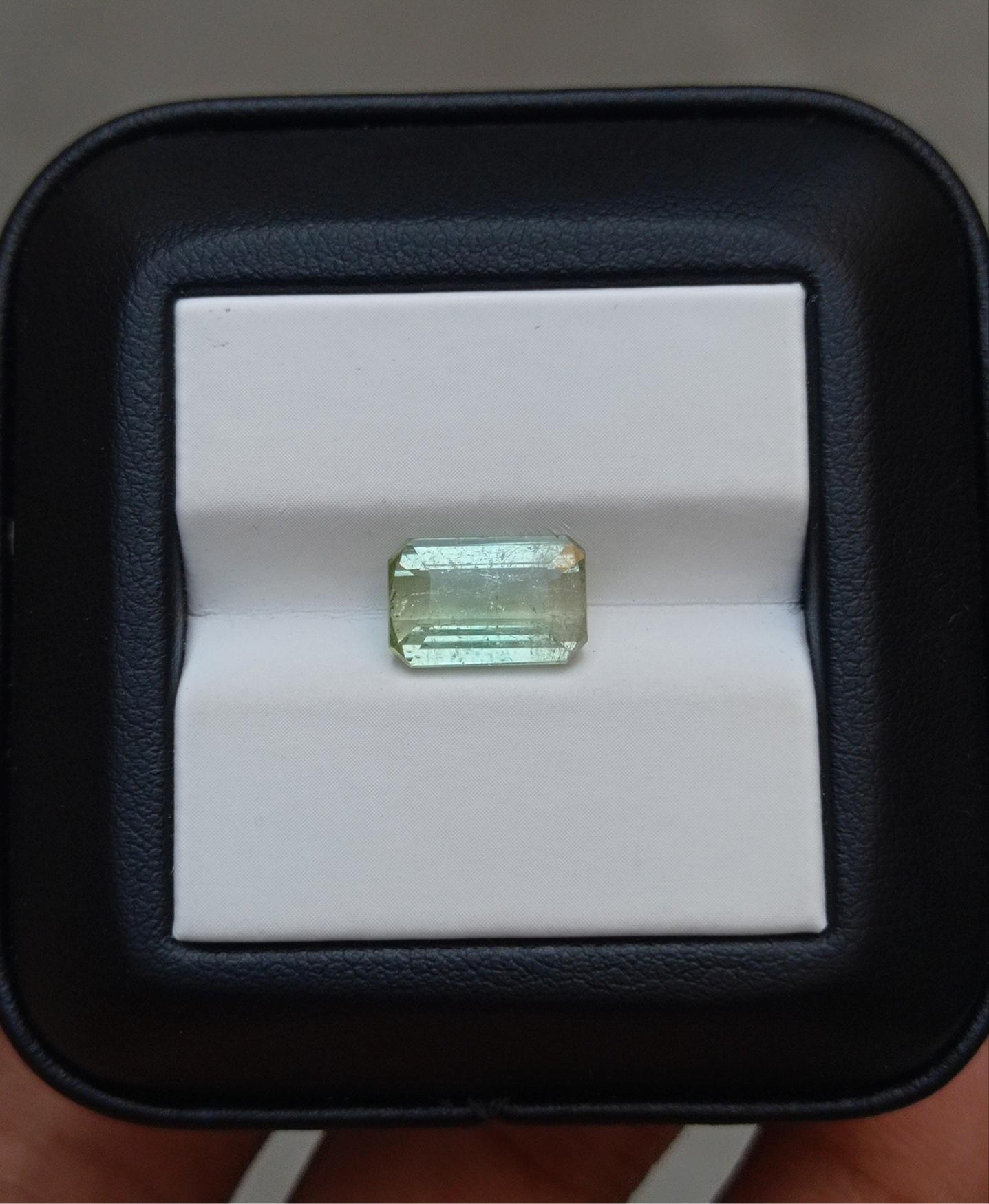 3.3ct Natural Light Green Tourmaline Gemstone - October Birthstone - 11x7x5mm