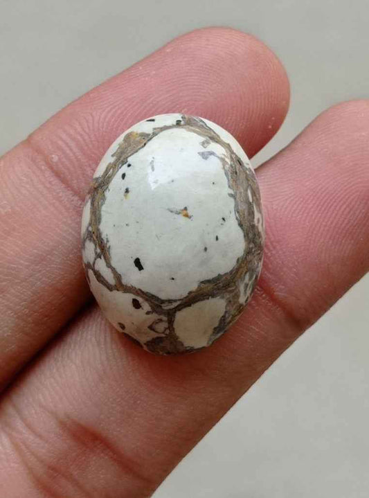 30.8ct Jasper - White Jasper Cabochon - 26x20x10mm