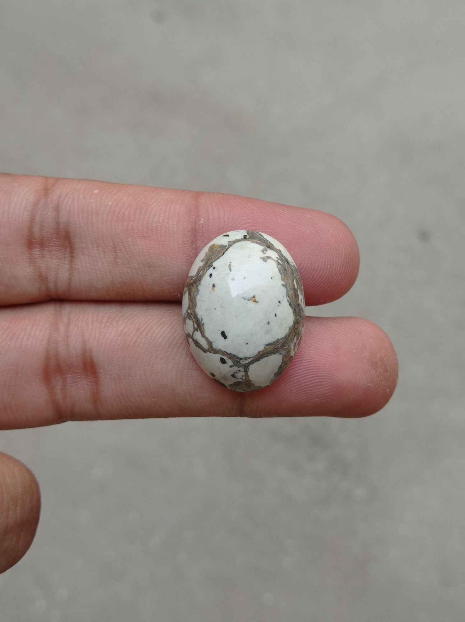30.8ct Jasper - White Jasper Cabochon - 26x20x10mm
