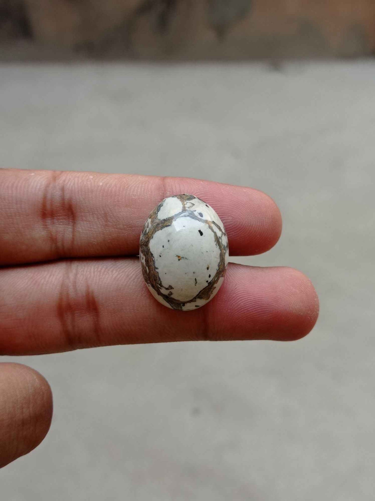 30.8ct Jasper - White Jasper Cabochon - 26x20x10mm