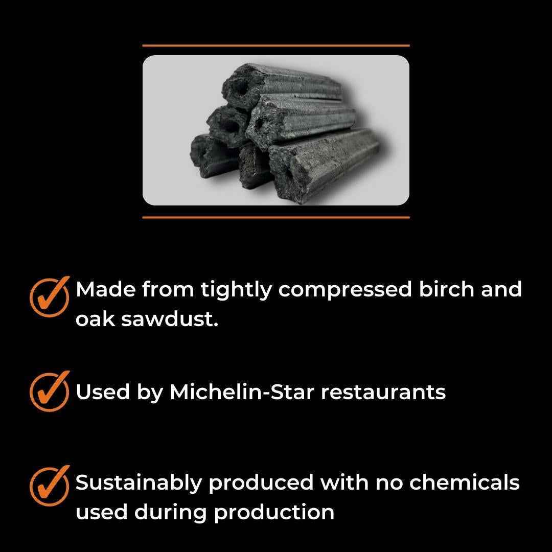 Natural compressed restaurant grade charcoal briquettes 10kg Box