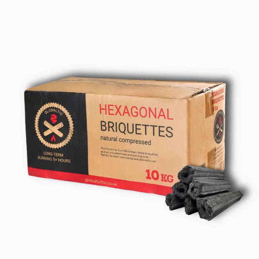 Natural compressed restaurant grade charcoal briquettes 10kg Box