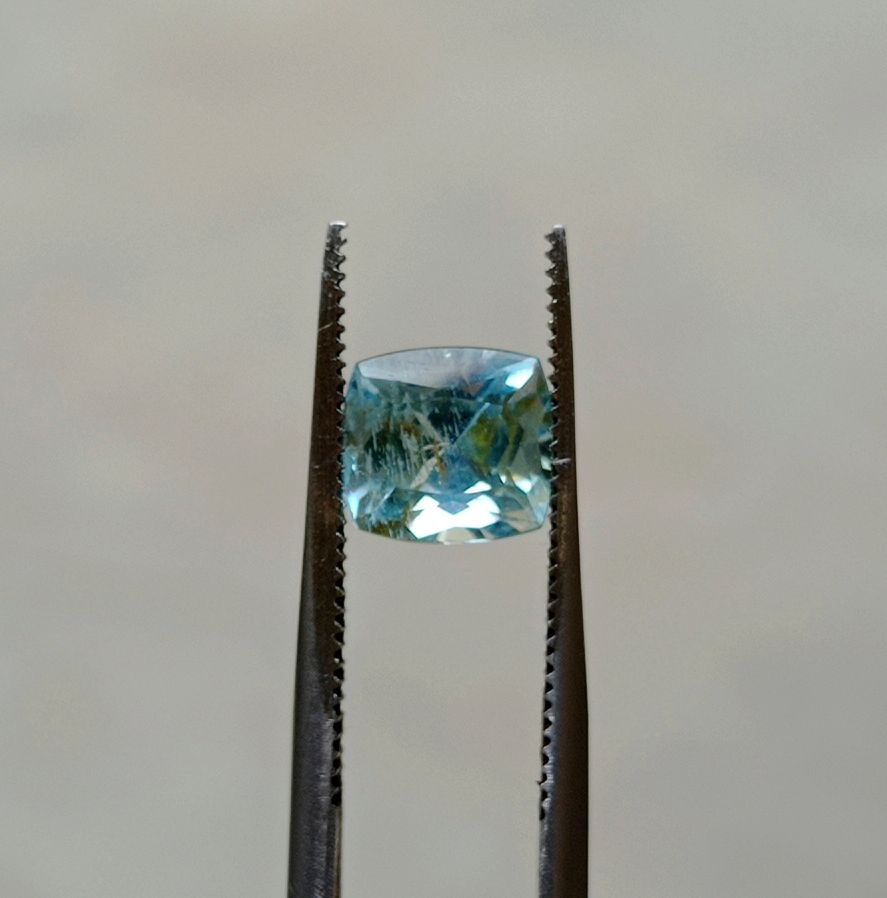 1.7ct Aquamarine - Aquamarine Crystal Fancy Cut - March Birthstone - 7x8mm
