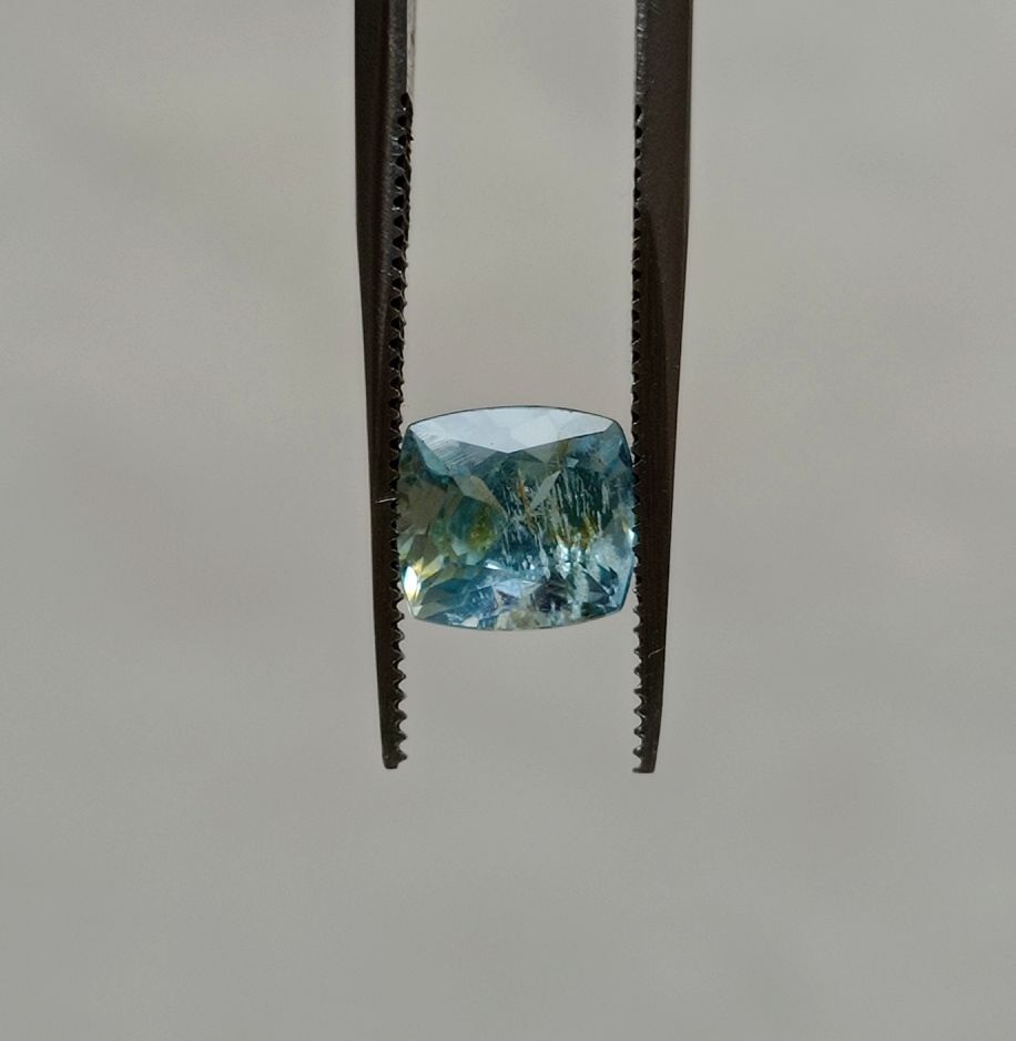 1.7ct Aquamarine - Aquamarine Crystal Fancy Cut - March Birthstone - 7x8mm