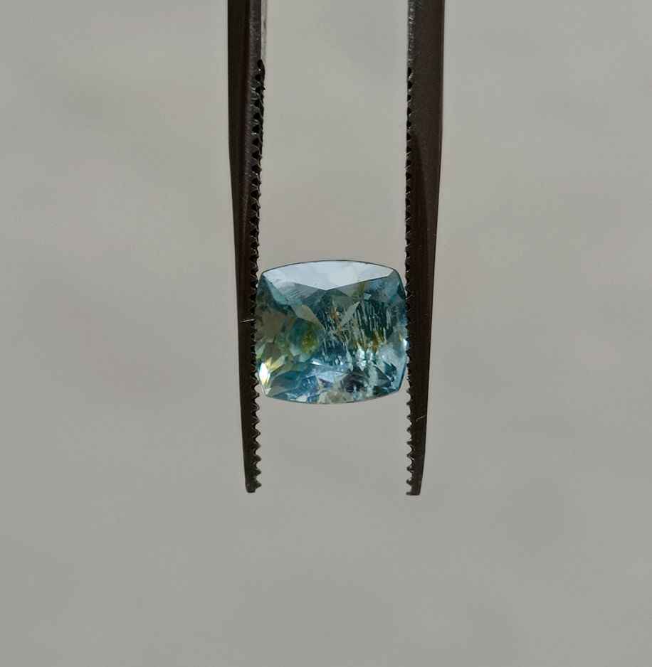 1.7ct Aquamarine - Aquamarine Crystal Fancy Cut - March Birthstone - 7x8mm