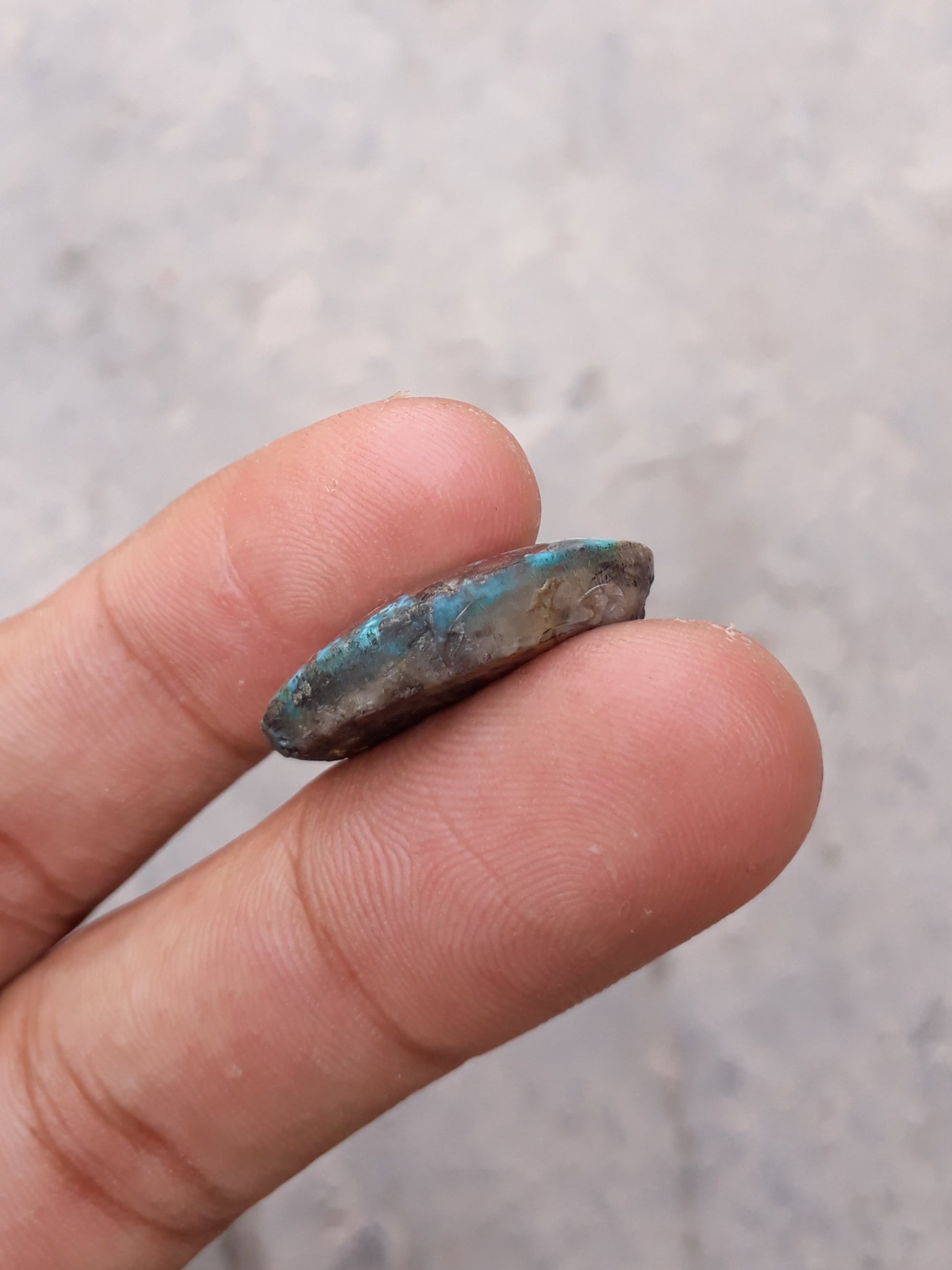 Natural Certified Turquoise with Pyrite - Blue Matrix Turquoise - Shajri Feroza-22.5ct-25x17mm