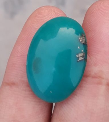 Natural Green Turquoise, Oval Shape - Persian Turquoise - Green Feroza - 13.3ct- 22x15mm