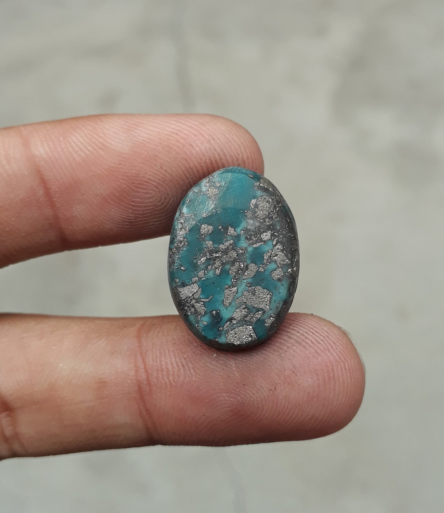 Natural Turquoise with Pyrite - Blue Matrix Turquoise - Shajri Feroza-24Ct