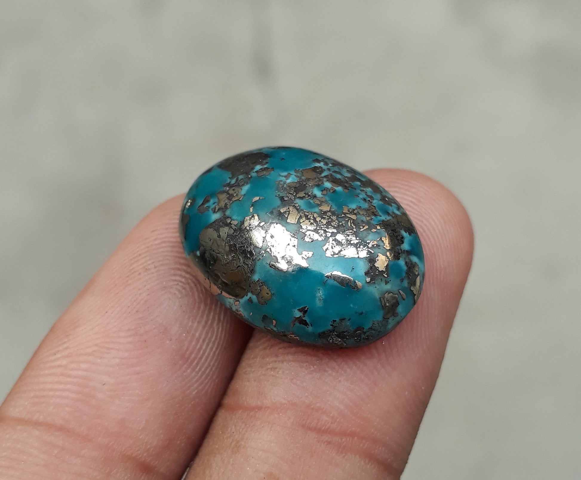 Natural Turquoise with Pyrite - Blue Matrix Turquoise - Shajri Feroza-24Ct