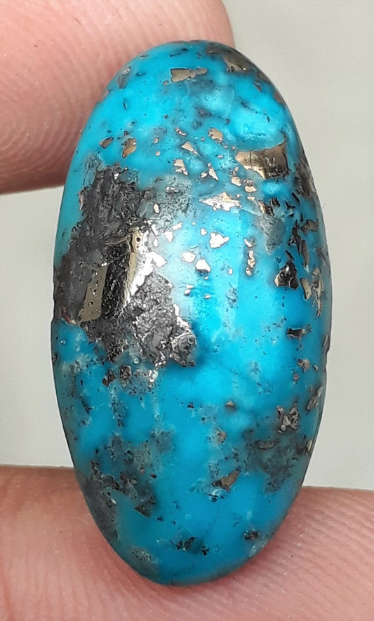 Natural Turquoise with Pyrite - Blue Matrix Turquoise - Shajri Feroza-28Ct