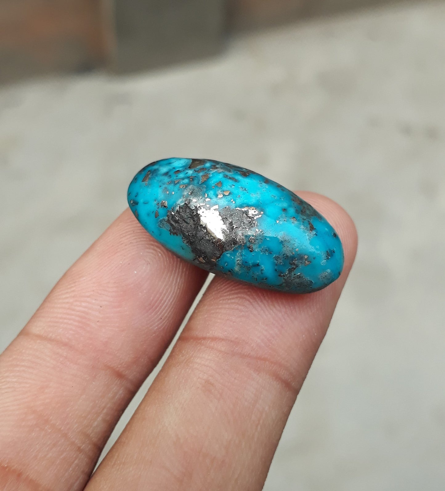 Natural Turquoise with Pyrite - Blue Matrix Turquoise - Shajri Feroza-28Ct