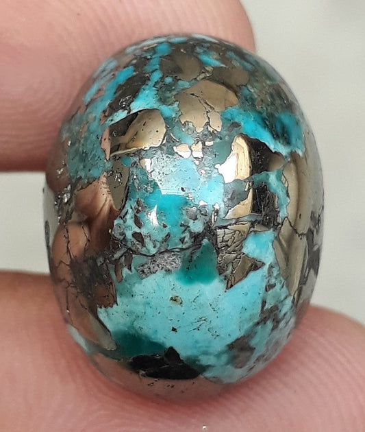 Natural Turquoise with Pyrite - Blue Matrix Turquoise - Shajri Feroza-40Ct