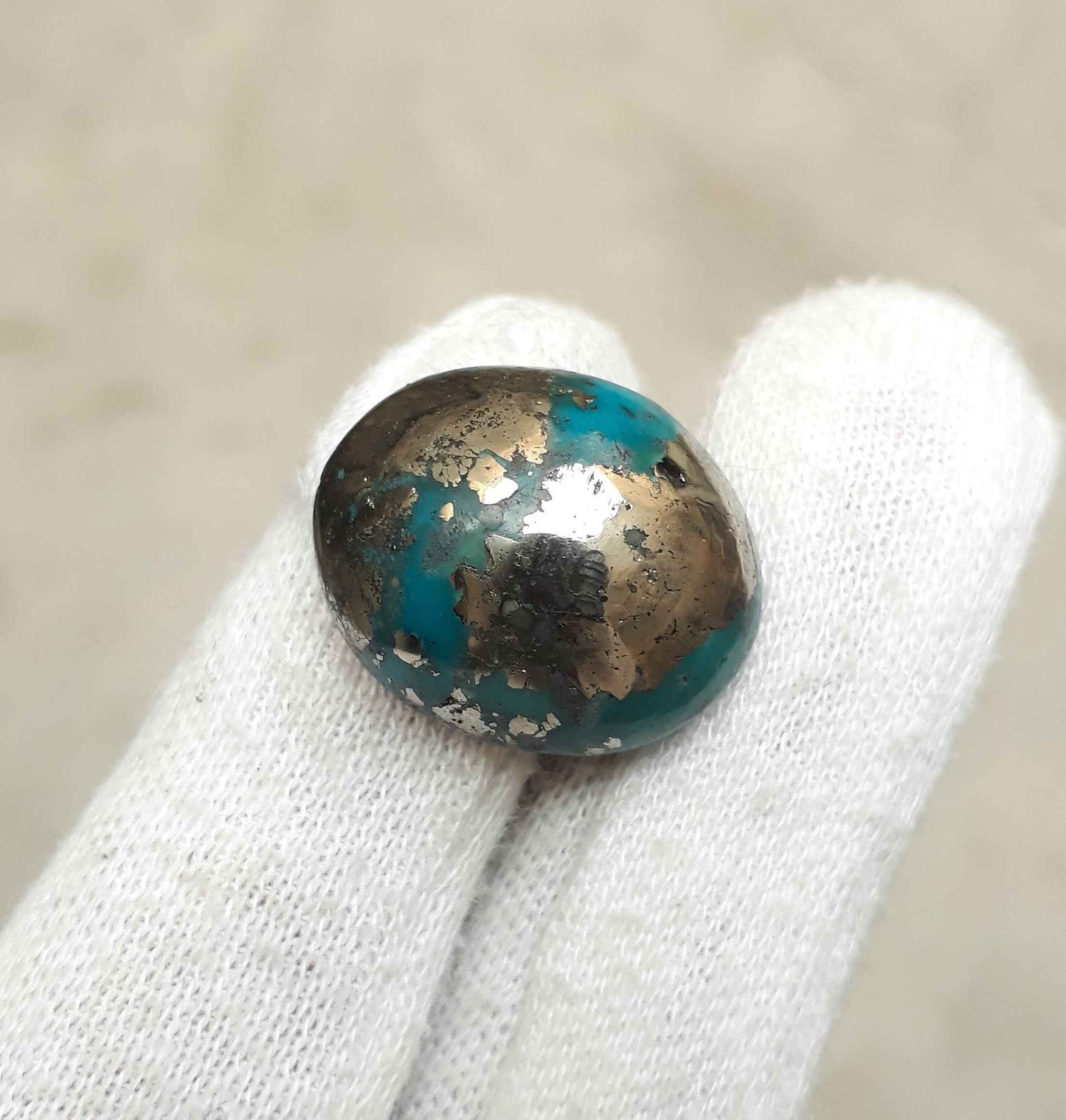 Natural Turquoise with Pyrite - Blue Matrix Turquoise - Shajri Feroza-40.1Ct