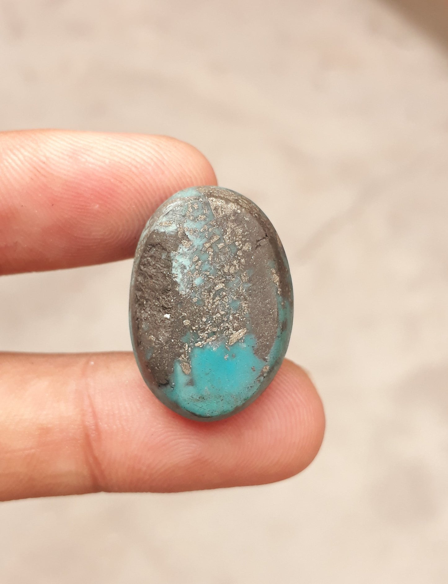 Natural Turquoise with Pyrite - Green Matrix Turquoise - Shajri Feroza-40.50Ct