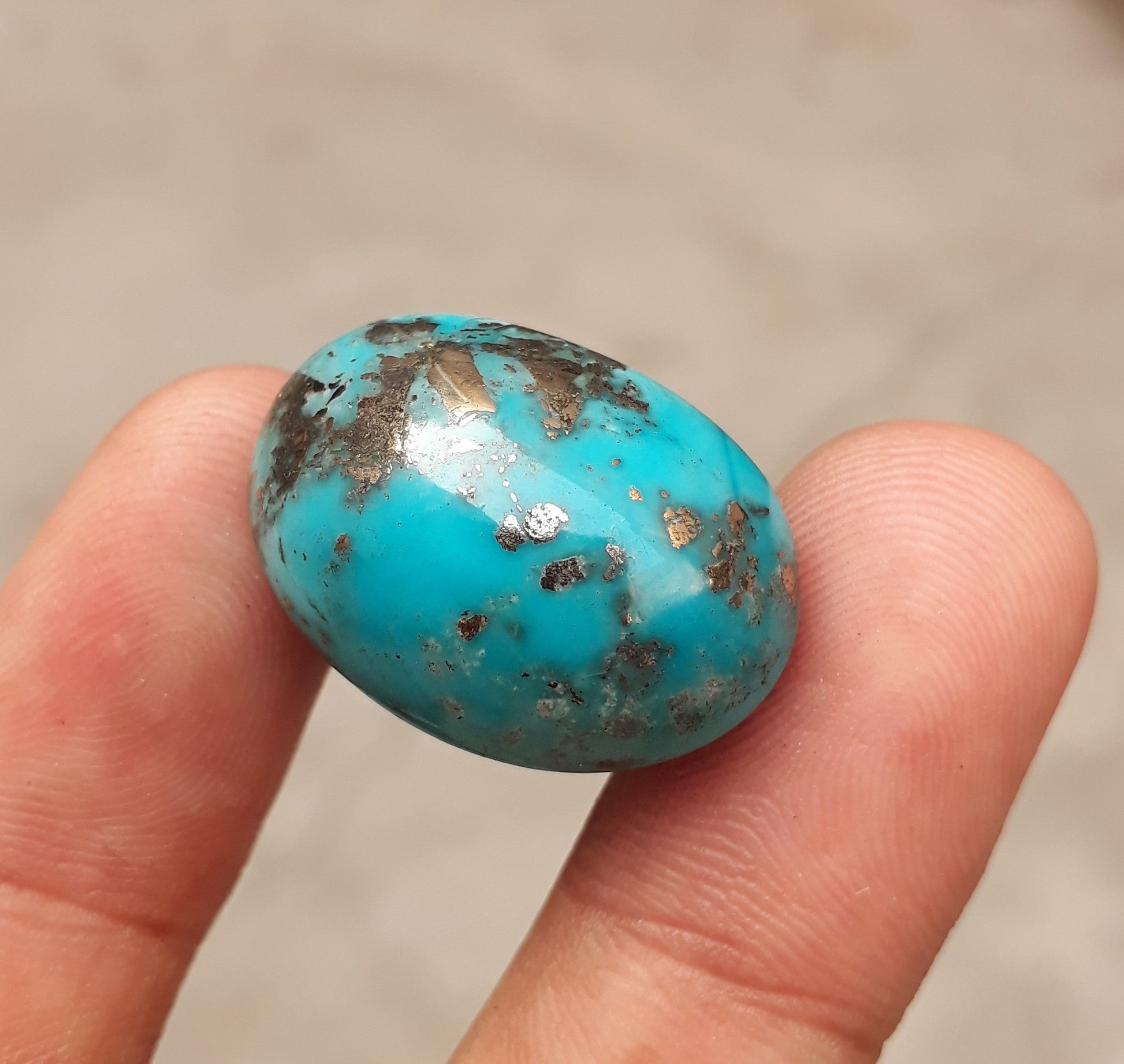 Natural Turquoise with Pyrite - Green Matrix Turquoise - Shajri Feroza-40.50Ct