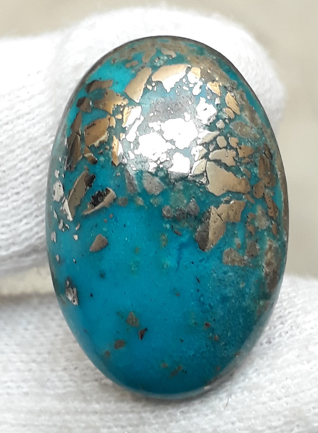 Natural Turquoise with Pyrite - Blue Matrix Turquoise - Shajri Feroza-41Ct