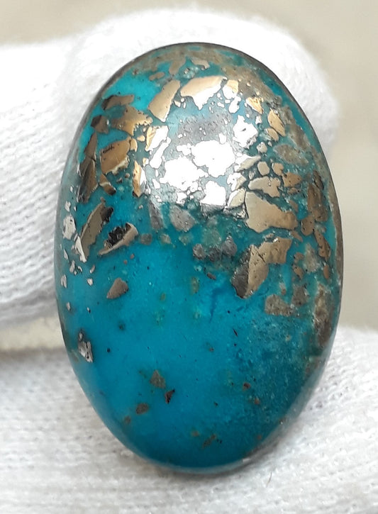 Natural Turquoise with Pyrite - Blue Matrix Turquoise - Shajri Feroza-41Ct