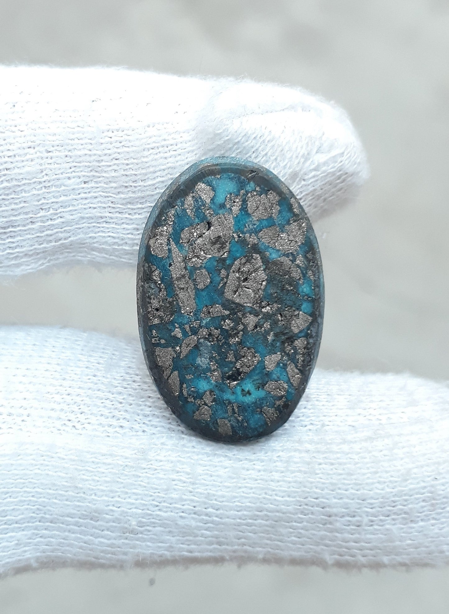 Natural Turquoise with Pyrite - Blue Matrix Turquoise - Shajri Feroza-43Ct