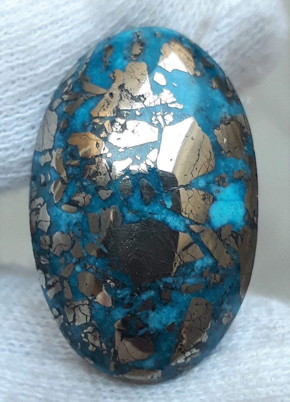 Natural Turquoise with Pyrite - Blue Matrix Turquoise - Shajri Feroza-43Ct