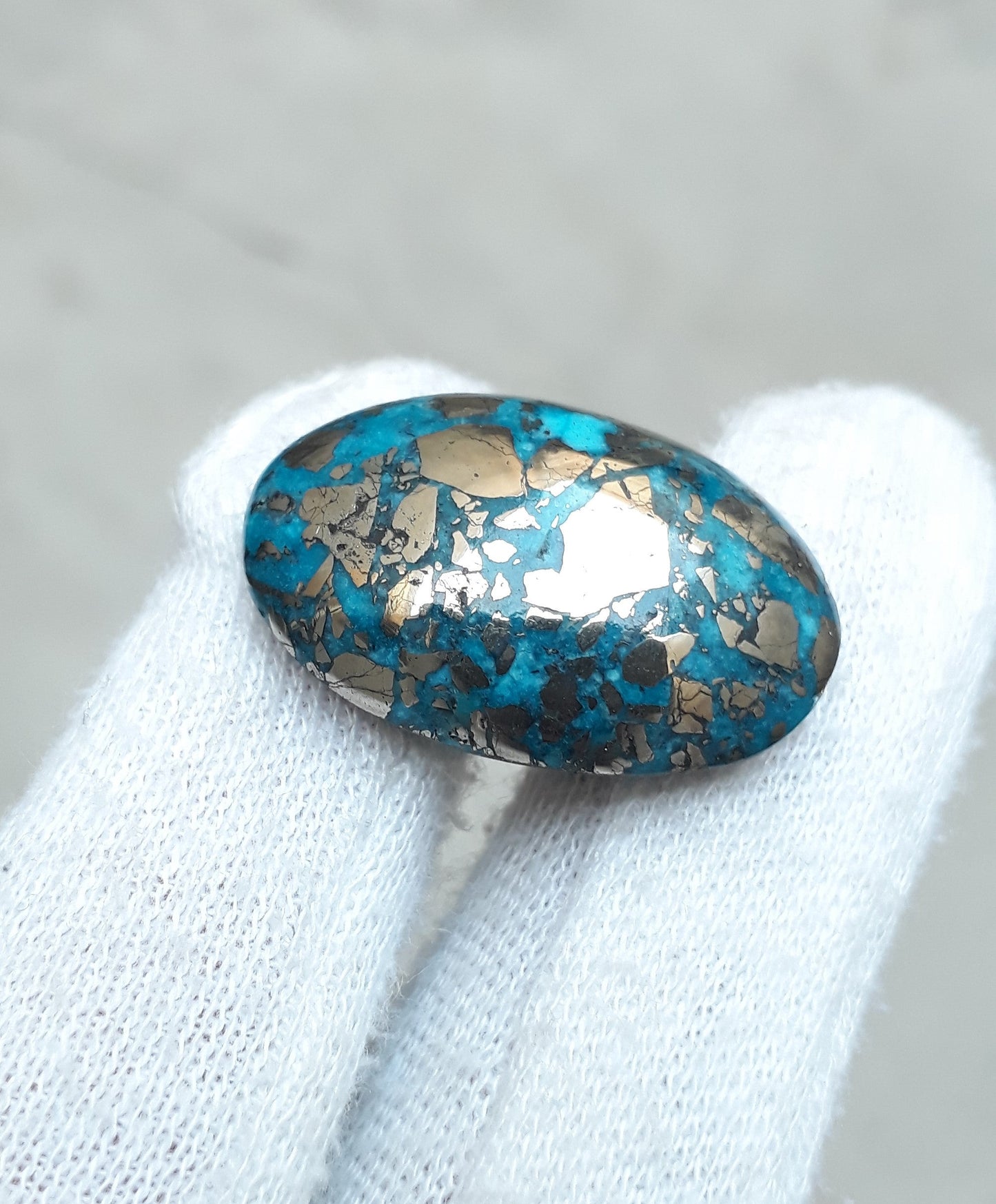 Natural Turquoise with Pyrite - Blue Matrix Turquoise - Shajri Feroza-43Ct