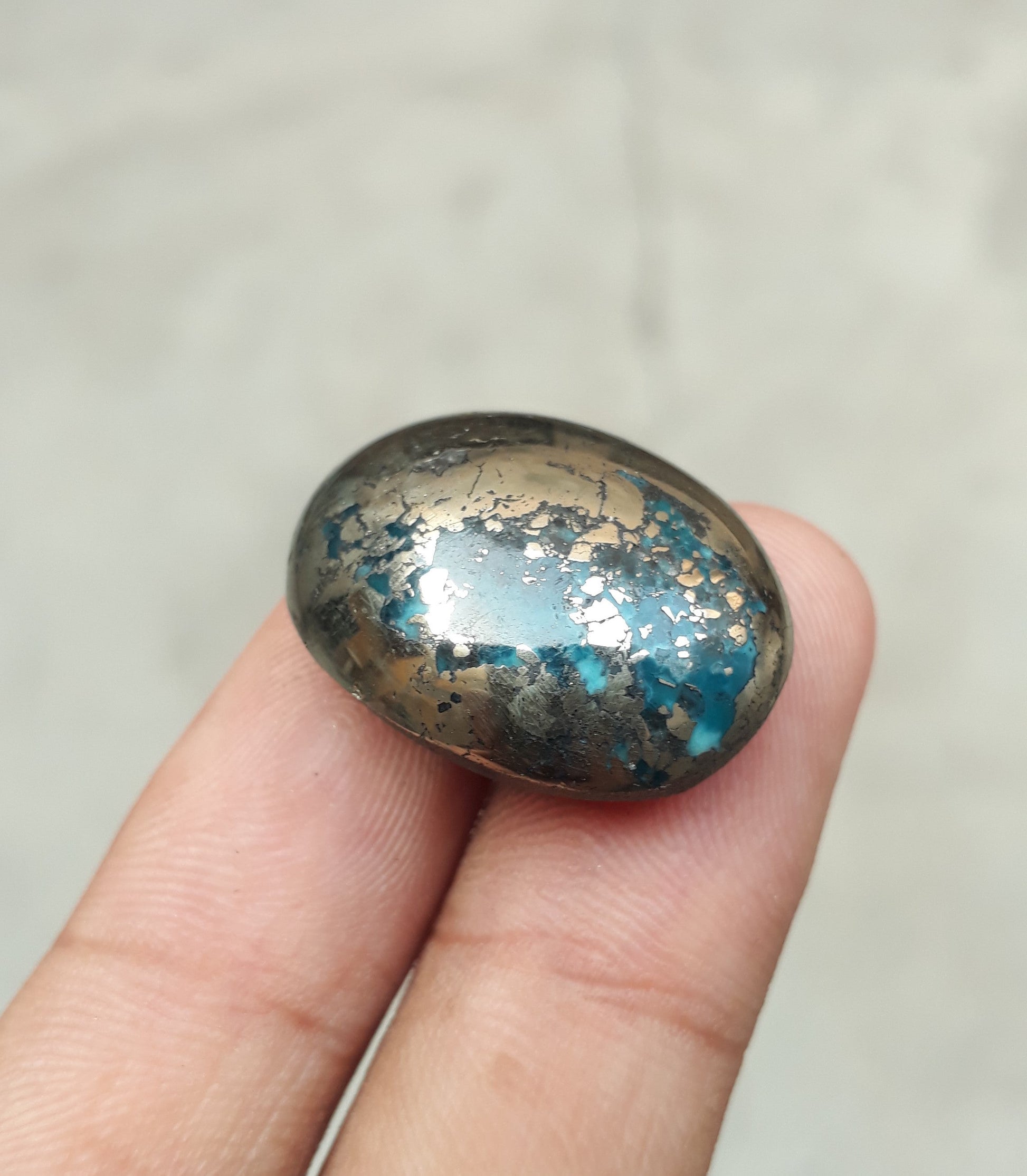 Natural Turquoise with Pyrite - Blue Matrix Turquoise - Shajri Feroza-60Ct