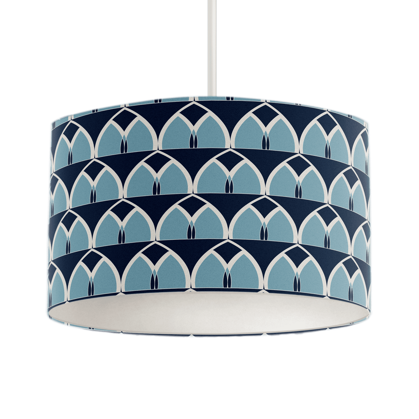 Blue Geometric Arches Design Lampshade, Ceiling or Table Lamp Shade