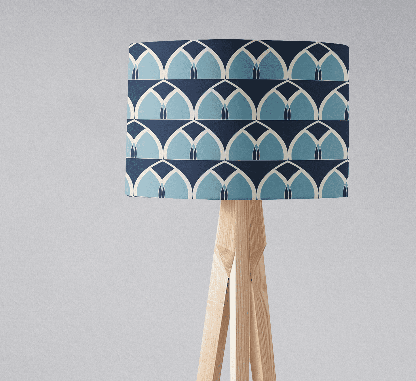 Blue Geometric Arches Design Lampshade, Ceiling or Table Lamp Shade
