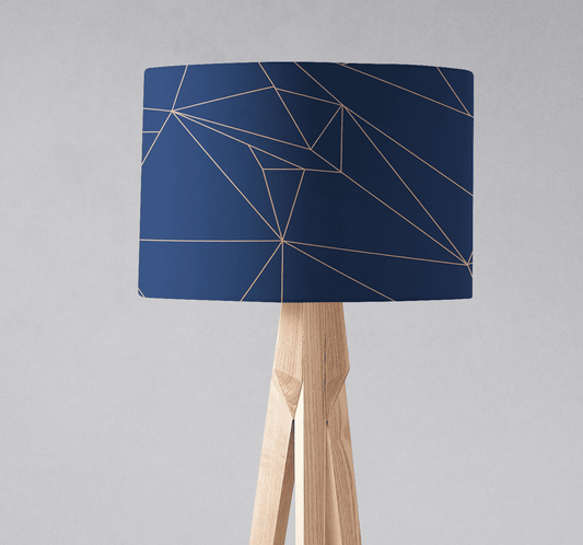 Navy Blue and Rose Gold Lines Lampshade