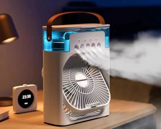 New 3 In 1 Fan AIr Conditioner Household Mini Air Cooler LED Night Light Portable