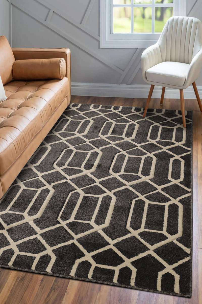 Newport Lattice Rug – Textured Geometric