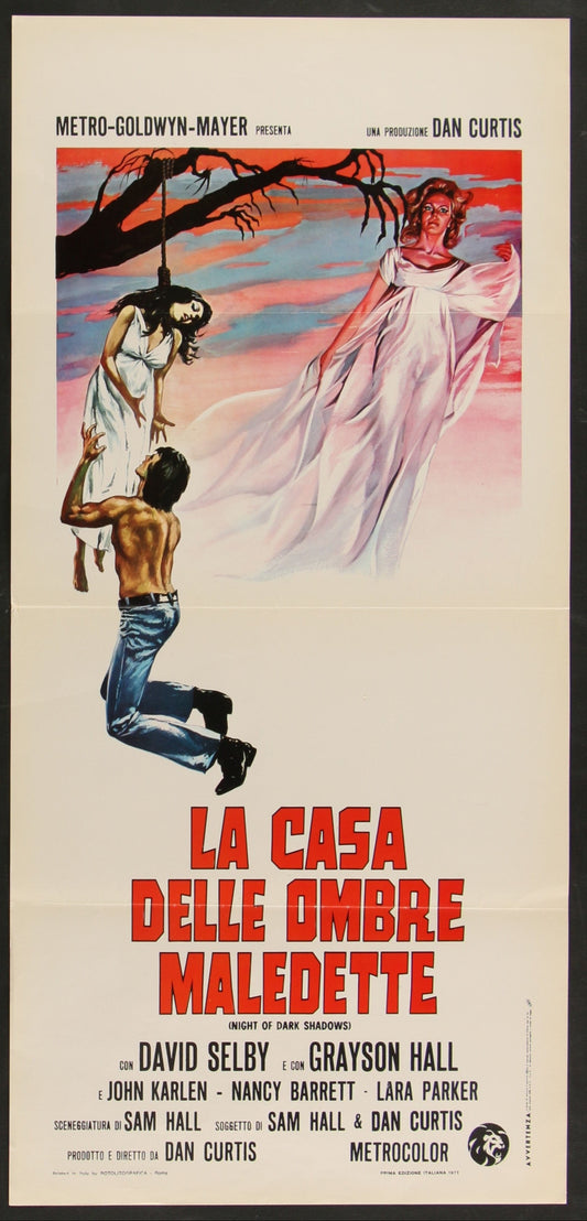 Night of Dark Shadows (1972) Original Italian Locandina Movie Poster 13x27