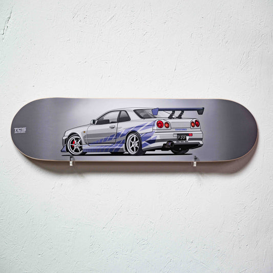 2 Fast 2 Furious inspired Nissan Skyline GT-R Skate Deck Wall Art