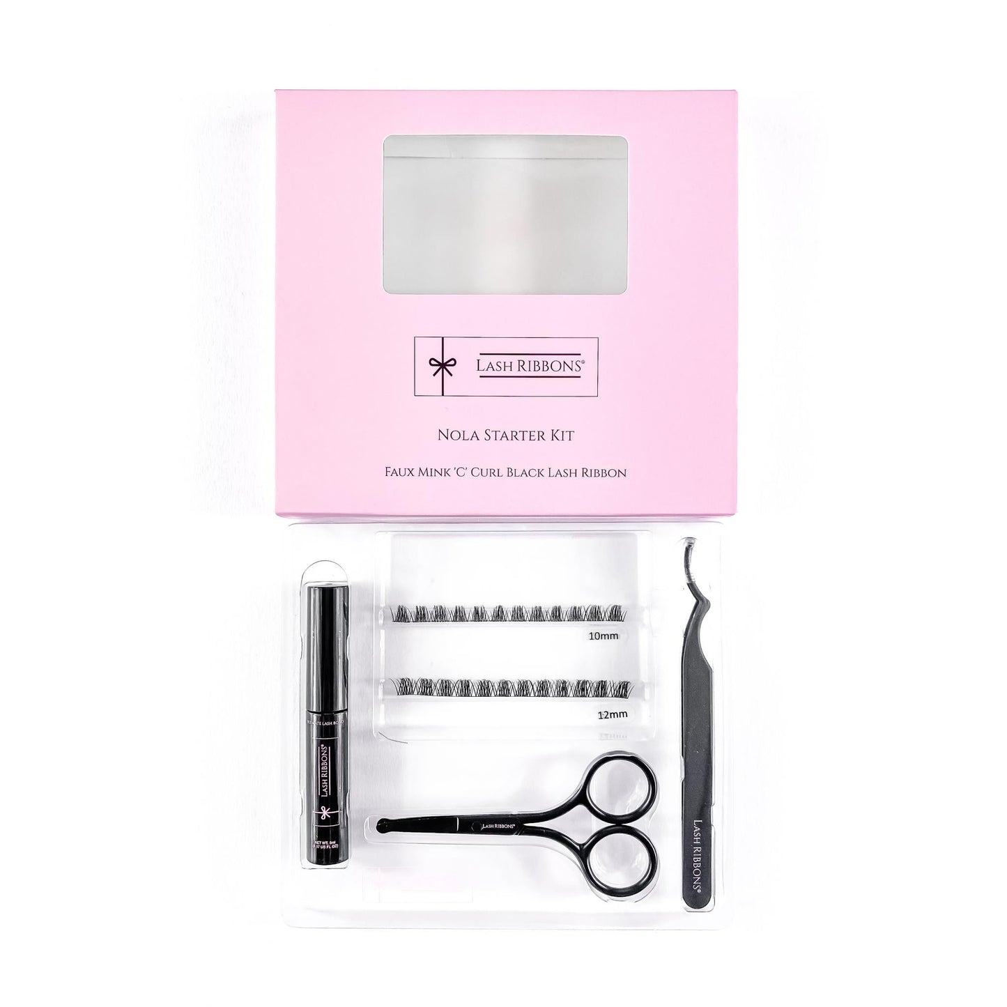 Boxed 'C' Curl Black Half Lash Ribbons® Starter Kit (With Ultimate Bond)