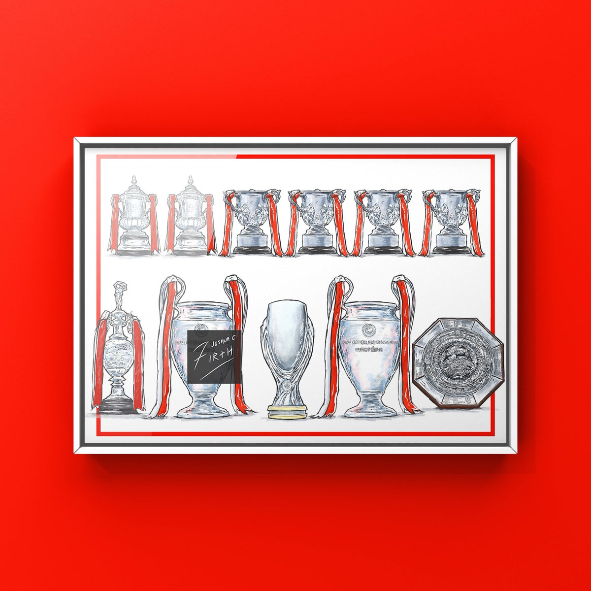 Forest Inspired Major Trophies Football Print