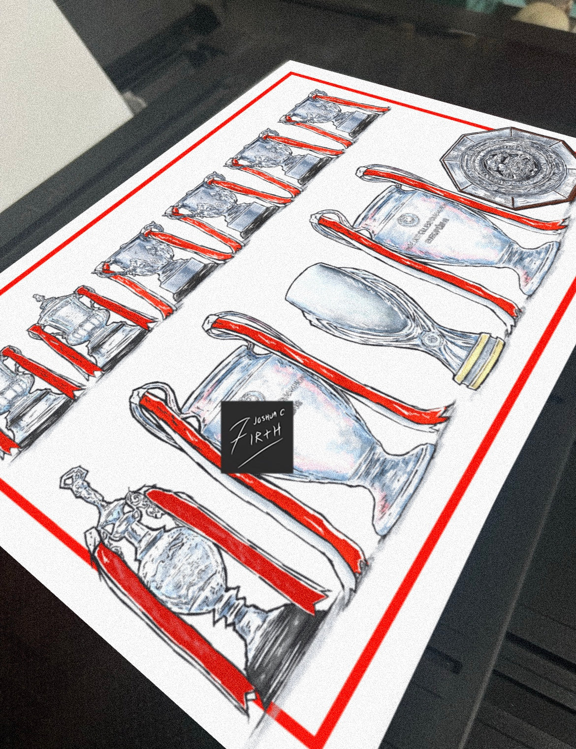 Forest Inspired Major Trophies Football Print