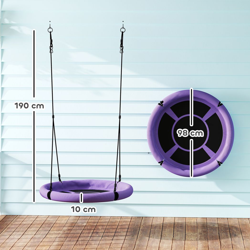 AIYAPLAY Nest Swing Seat, 100 cm Saucer Tree Swing Set for Kids